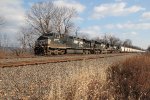 NS 9877 takes train 11V past Milepost 116